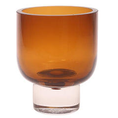 Glass Vase S Brown 5 X 5 X 6 Inch HJM-011 - Habitt