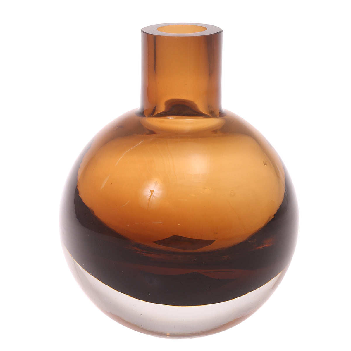 Glass Vase S Brown 5 X 5 X 6.5 Inch HJM-013 - Habitt