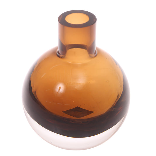 Glass Vase S Brown 5 X 5 X 6.5 Inch HJM-013 - Habitt