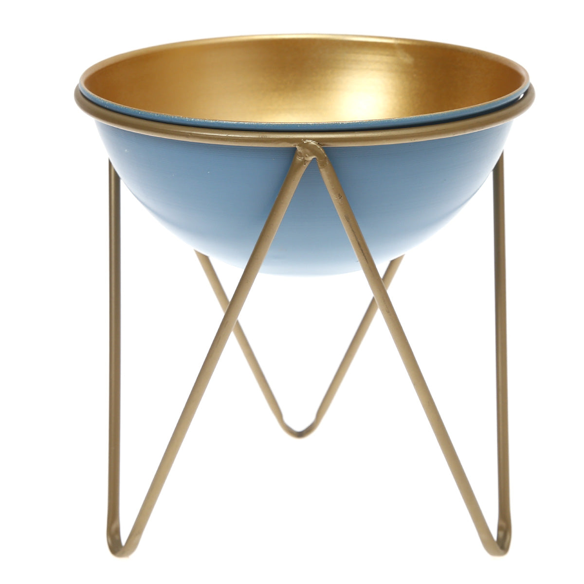 Planter L Blue & Gold 10X10X11Inch HQ-006 - Habitt