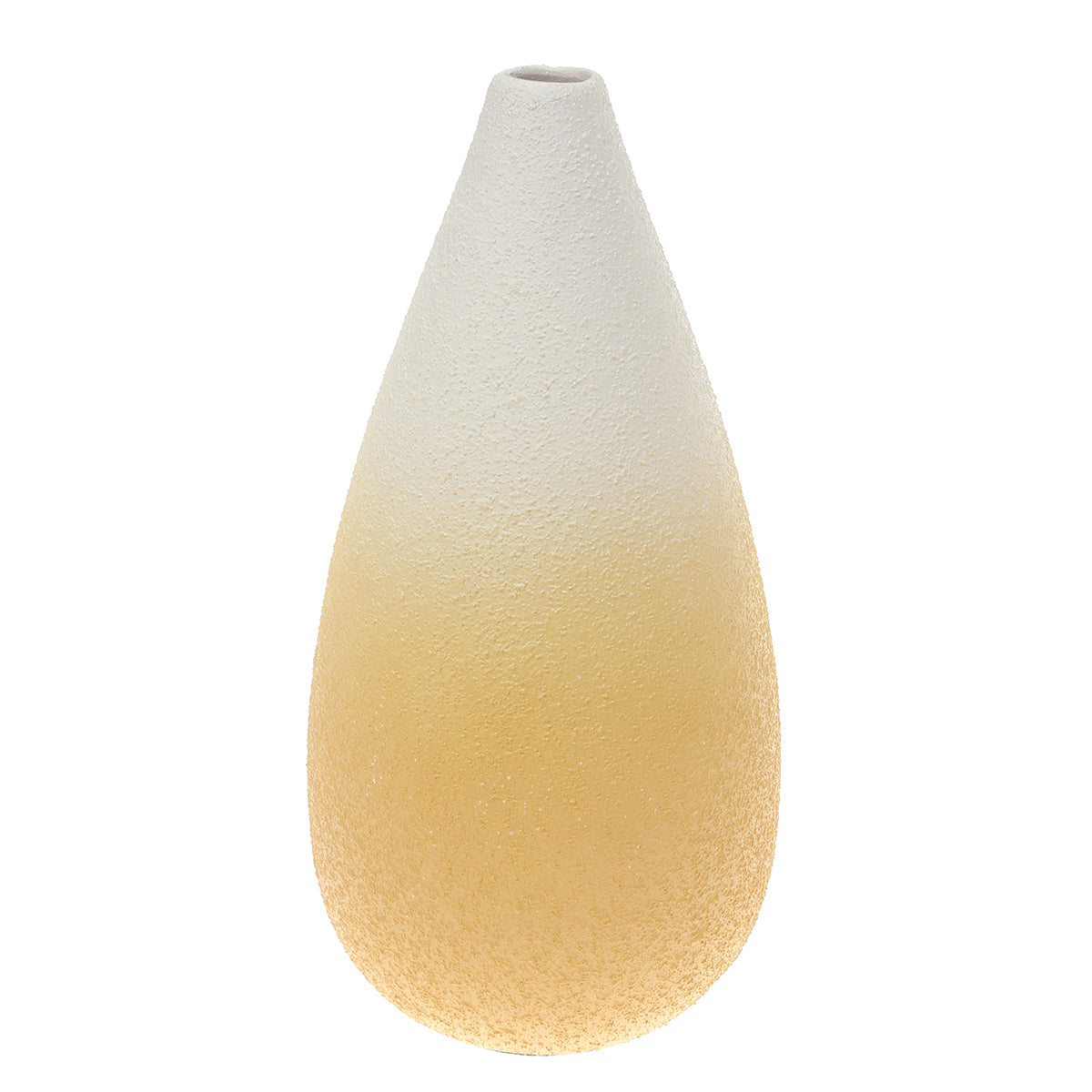 Ceramic Vase Yellow & White 13 Inch Height CH-012 - Habitt