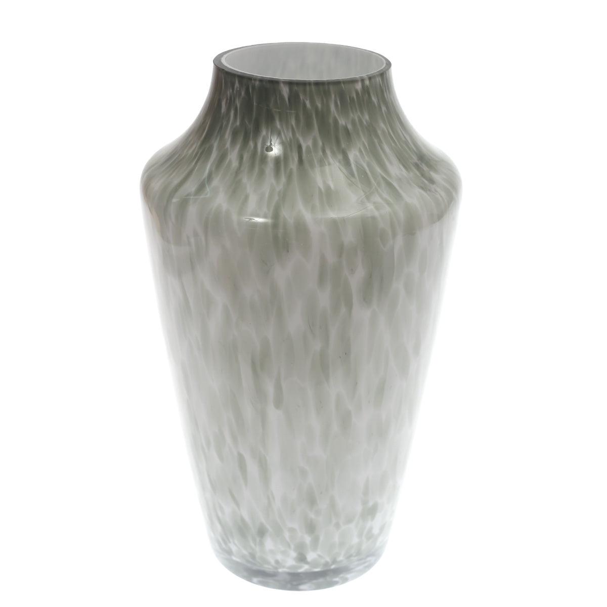 Glass Vase Green & White 14 Inch Height HY-11 - Habitt