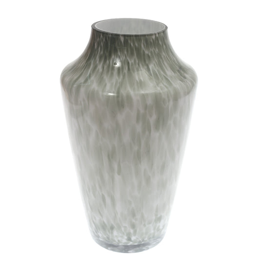 Glass Vase Green & White 14 Inch Height HY-11 - Habitt
