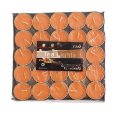 50Pcs T-Light Candle Set Orange 7 X 7 Inch JW-08 - Habitt