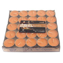 50Pcs T-Light Candle Set Orange 7 X 7 Inch JW-08 - Habitt