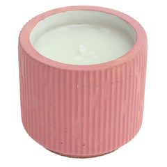 Engraved Texture Ceramic Candle – Pink Scented Jar Candle for Home Ambience & Gifting - Habitt