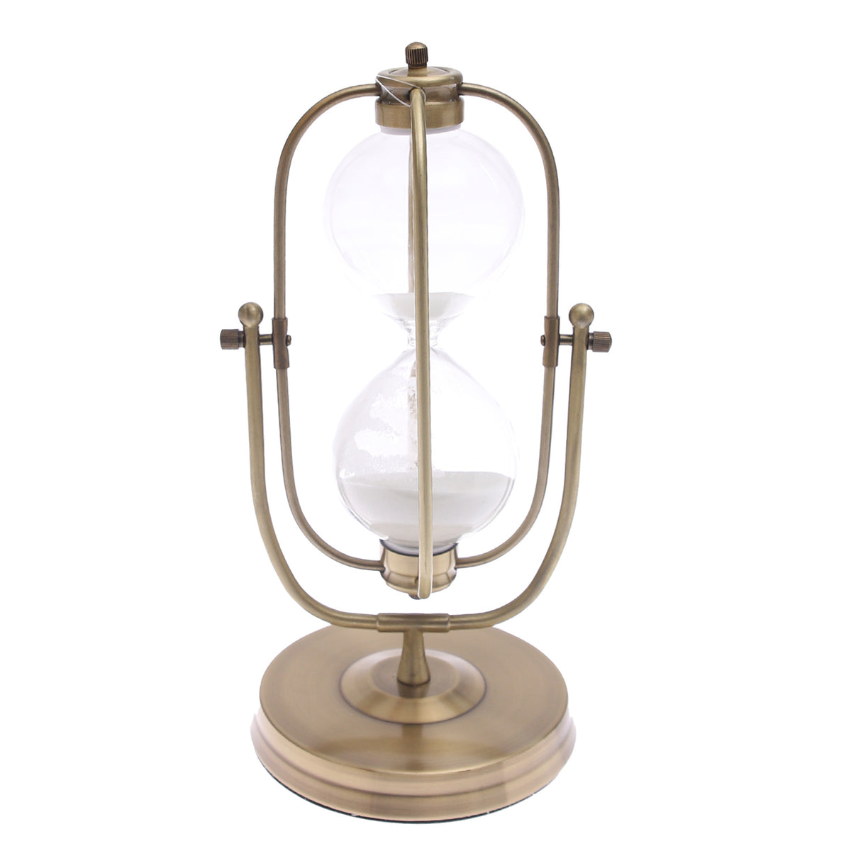 Large Hourglass – Vintage Sand Timer with Rotating Brass Frame - Habitt