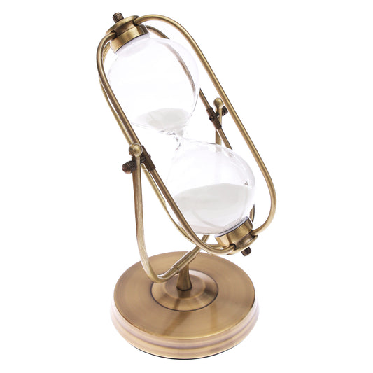 Large Hourglass – Vintage Sand Timer with Rotating Brass Frame - Habitt