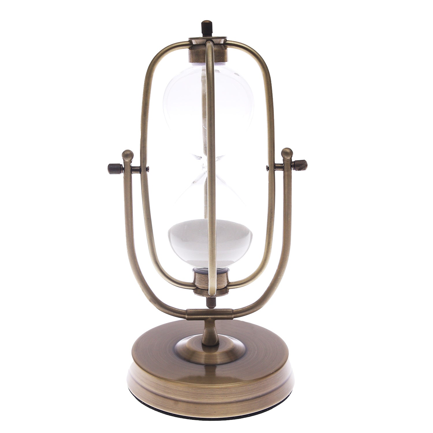 Medium Hourglass – Vintage Rotating Sand Timer with Brass Finish - Habitt