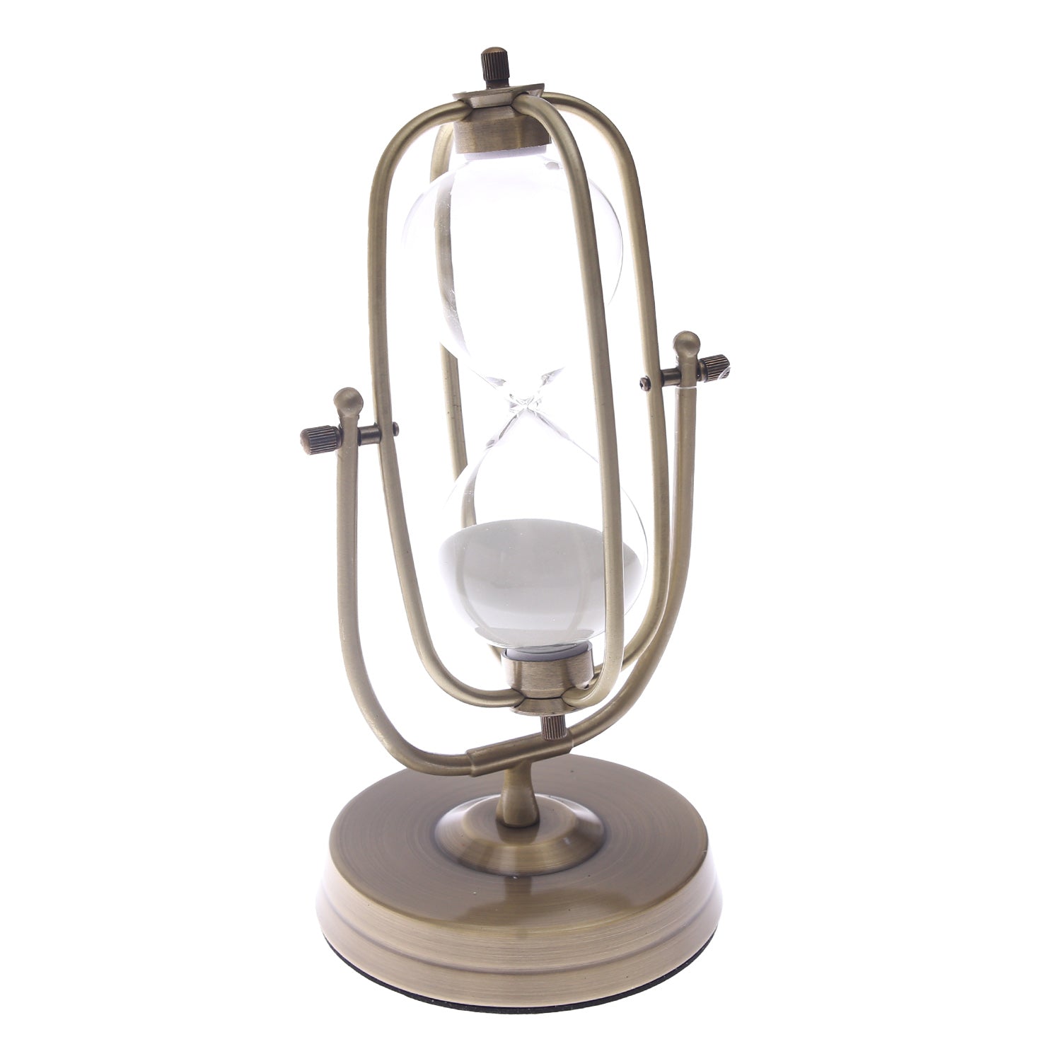 Medium Hourglass – Vintage Rotating Sand Timer with Brass Finish - Habitt