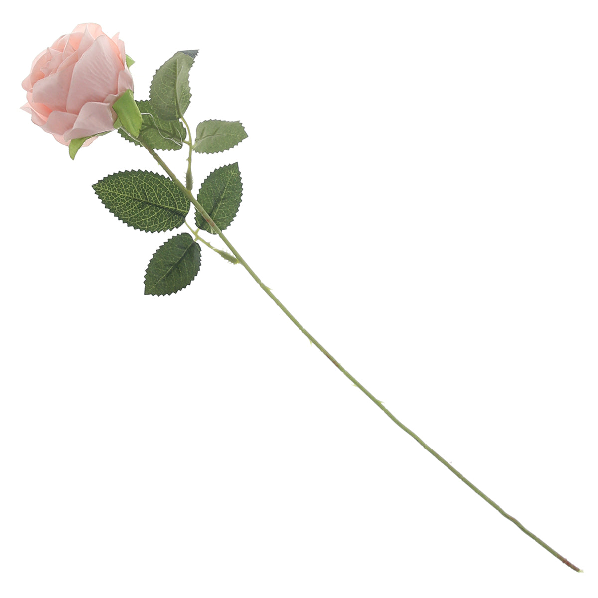 Artificial Light Pink Rose Flower Stick – Realistic Faux Single Stem Rose for Home Décor & Gifting (NGI FC7087) - Habitt