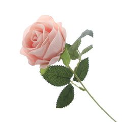 Artificial Light Pink Rose Flower Stick – Realistic Faux Single Stem Rose for Home Décor & Gifting (NGI FC7087) - Habitt