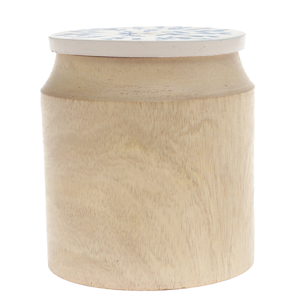 Handcrafted Naqshi Art Storage Jar with White & Sky Blue Butti Design (Small) - Habitt