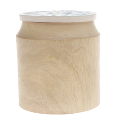 Handcrafted Naqshi Art Storage Jar with White & Sky Blue Butti Design (Small) - Habitt