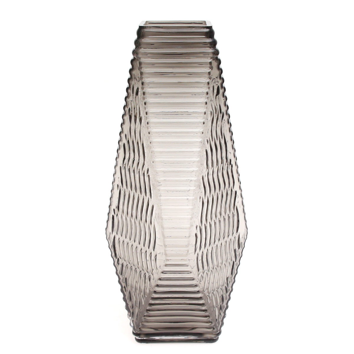 Transparent Diamond-Shape Glass Vase | Modern Clear Geometric Décor - Habitt