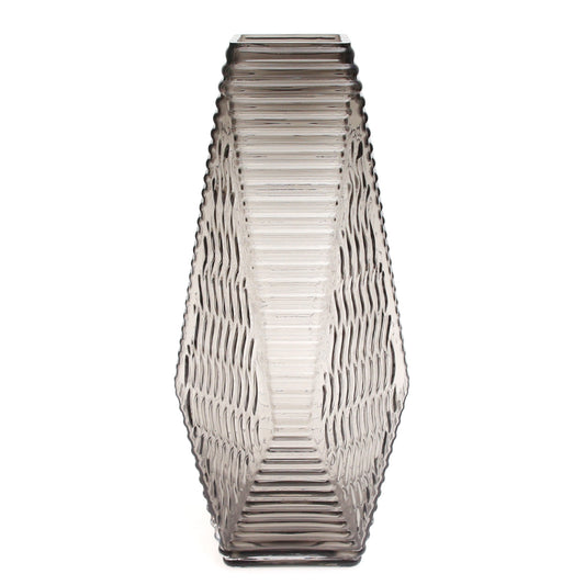 Transparent Diamond-Shape Glass Vase | Modern Clear Geometric Décor - Habitt