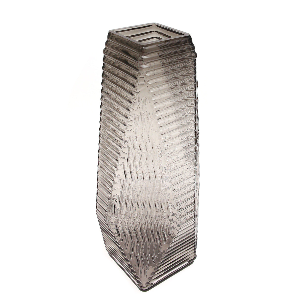 Transparent Diamond-Shape Glass Vase | Modern Clear Geometric Décor - Habitt