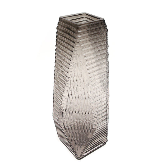 Transparent Diamond-Shape Glass Vase | Modern Clear Geometric Décor - Habitt
