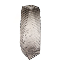 Transparent Diamond-Shape Glass Vase | Modern Clear Geometric Décor - Habitt