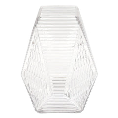Small Transparent Diamond-Shape Glass Vase | Clear Mini Geometric Décor - Habitt