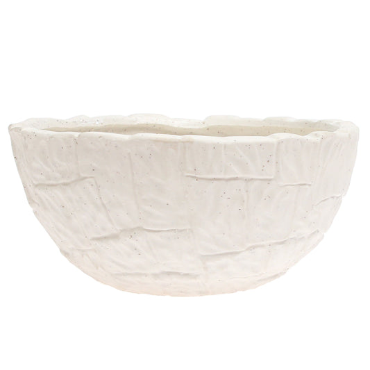Textured White Center Bowl | Modern Table Décor Pakistan | Stylish Dining & Living Room Bowl - Habitt