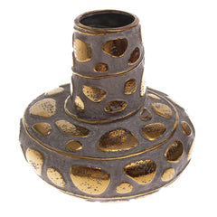 Grey & Gold Pebble Ceramic Vase | Luxury Home Décor Pakistan | Modern Table Accent - Habitt