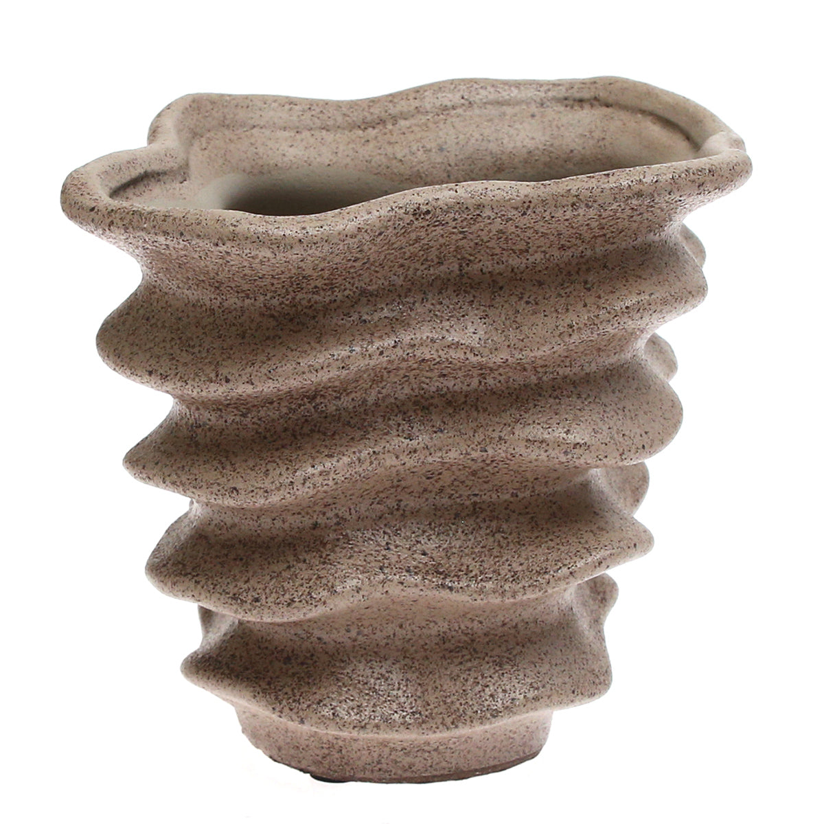 Light Brown Weave Ceramic Vase | Modern Textured Décor Pakistan | Stylish Table Accent - Habitt