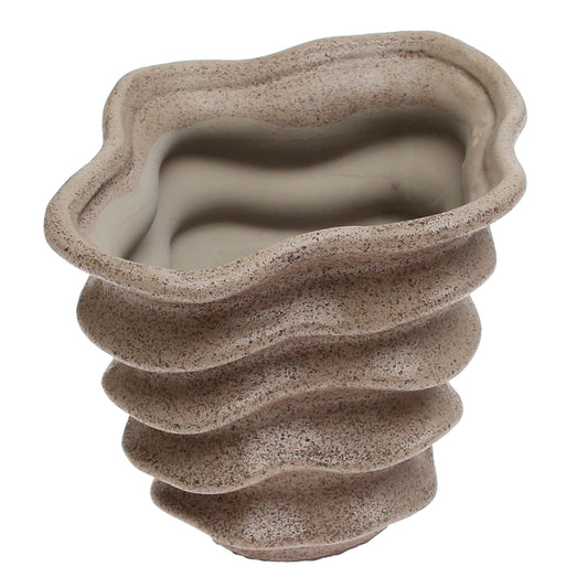 Light Brown Weave Ceramic Vase | Modern Textured Décor Pakistan | Stylish Table Accent - Habitt