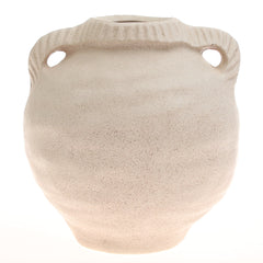 Natural Textured White Ceramic Vase L | Modern Home Décor Pakistan | Minimalist Table &amp; Floor Accent - Habitt
