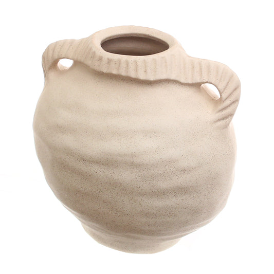 Natural Textured White Ceramic Vase L | Modern Home Décor Pakistan | Minimalist Table &amp; Floor Accent - Habitt