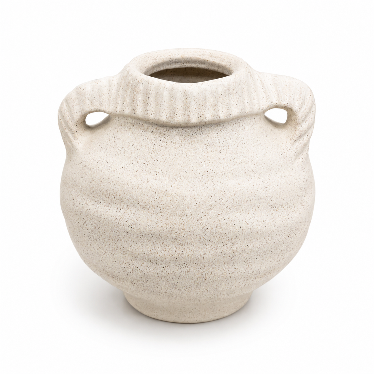 Ceramic Vase Natural Textured White Medium – Decorative Pot Vase for Home Décor