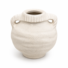 Ceramic Vase Natural Textured White Medium – Decorative Pot Vase for Home Décor