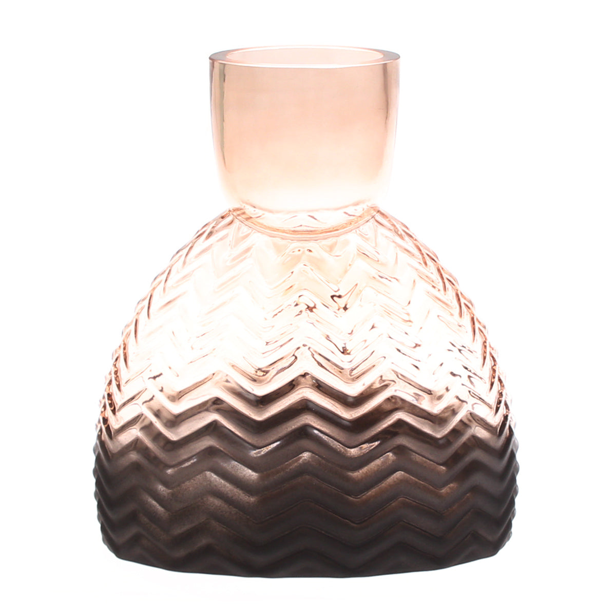 Black &Purple Oval Flat Glass Vase | Modern Textured Décor Pakistan | Stylish Home Accent - Habitt
