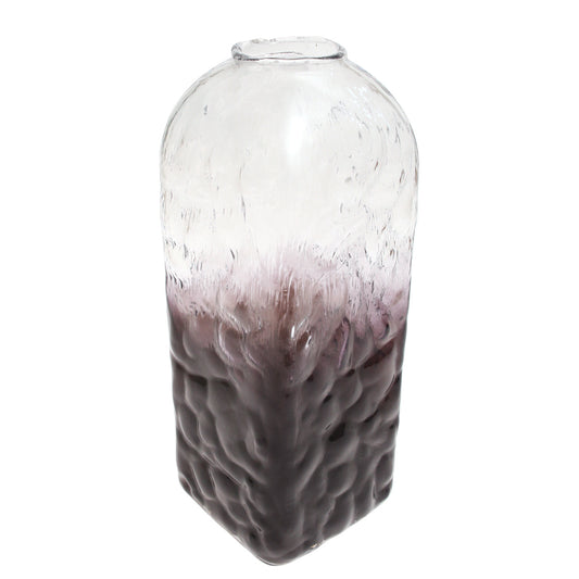 Black &Transparent Glass Vase L | Modern Gradient Décor Pakistan | Stylish Tall Vase - Habitt