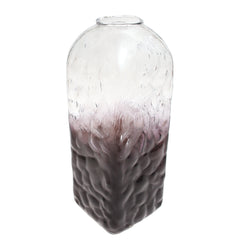 Black &Transparent Glass Vase L | Modern Gradient Décor Pakistan | Stylish Tall Vase - Habitt