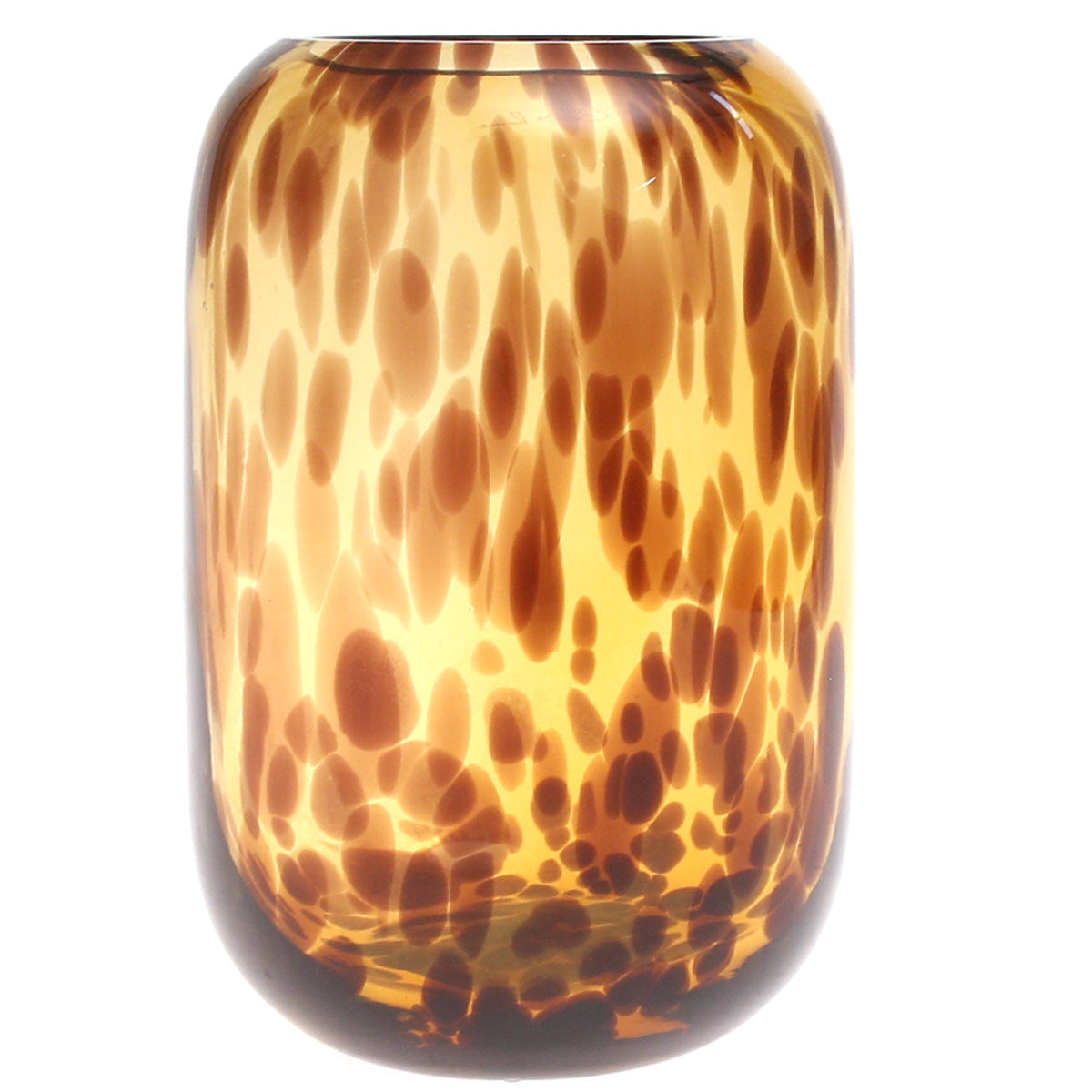 Brown Dotted Glass Vase | Tortoise Pattern Décor Pakistan | Modern Home Accent - Habitt