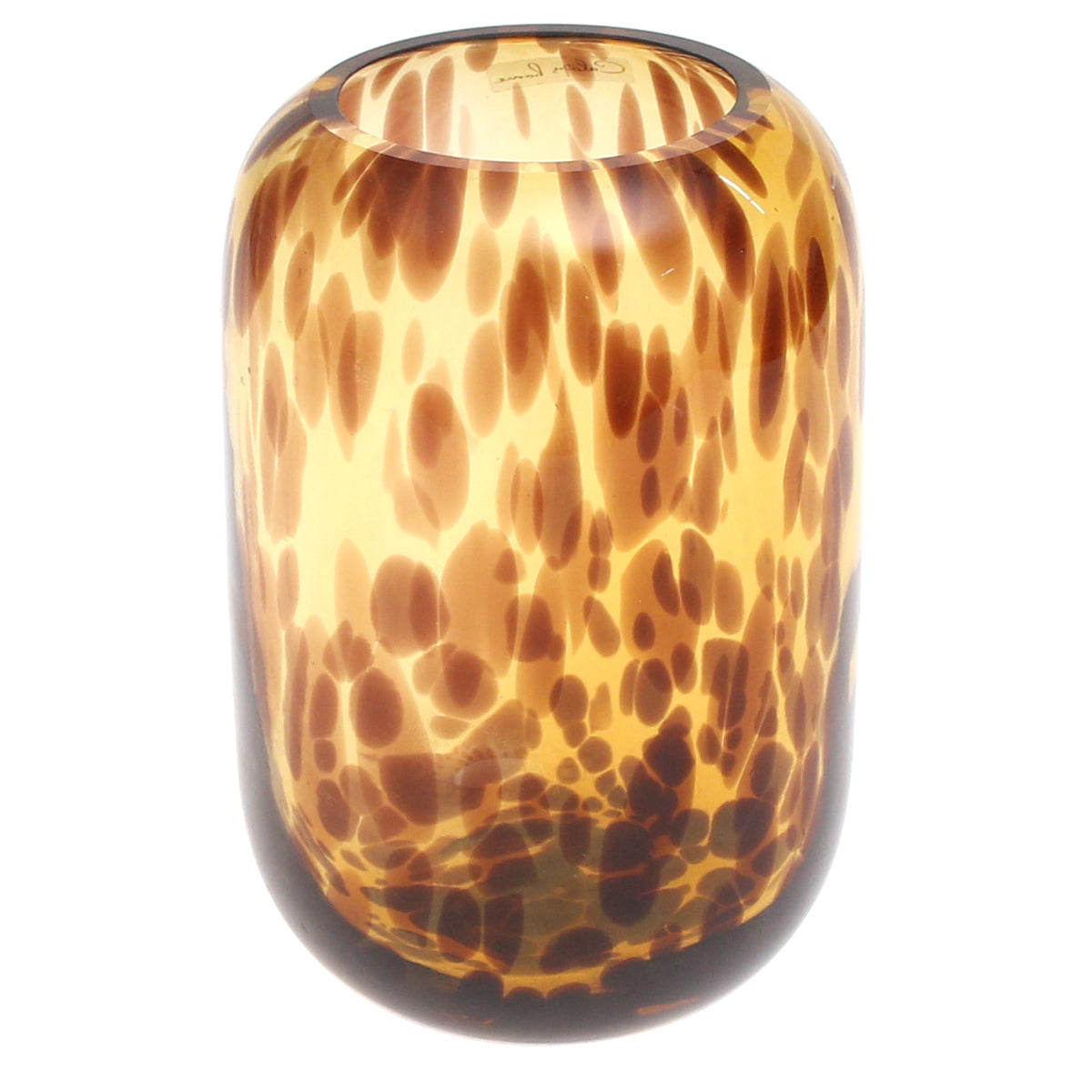Brown Dotted Glass Vase | Tortoise Pattern Décor Pakistan | Modern Home Accent - Habitt