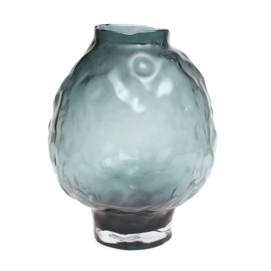 Green Textured Glass Vase L | Modern Home Décor Pakistan | Stylish Large Accent - Habitt