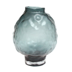 Green Textured Glass Vase L | Modern Home Décor Pakistan | Stylish Large Accent - Habitt