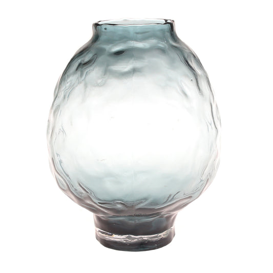 Green Textured Glass Vase M | Modern Home Décor Pakistan | Stylish Table Accent - Habitt