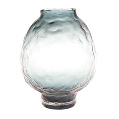 Green Textured Glass Vase M | Modern Home Décor Pakistan | Stylish Table Accent - Habitt