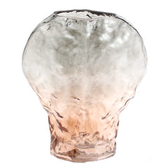 Grey & Peach Glass Vase | Modern Gradient Décor Pakistan | Stylish Home Accent - Habitt