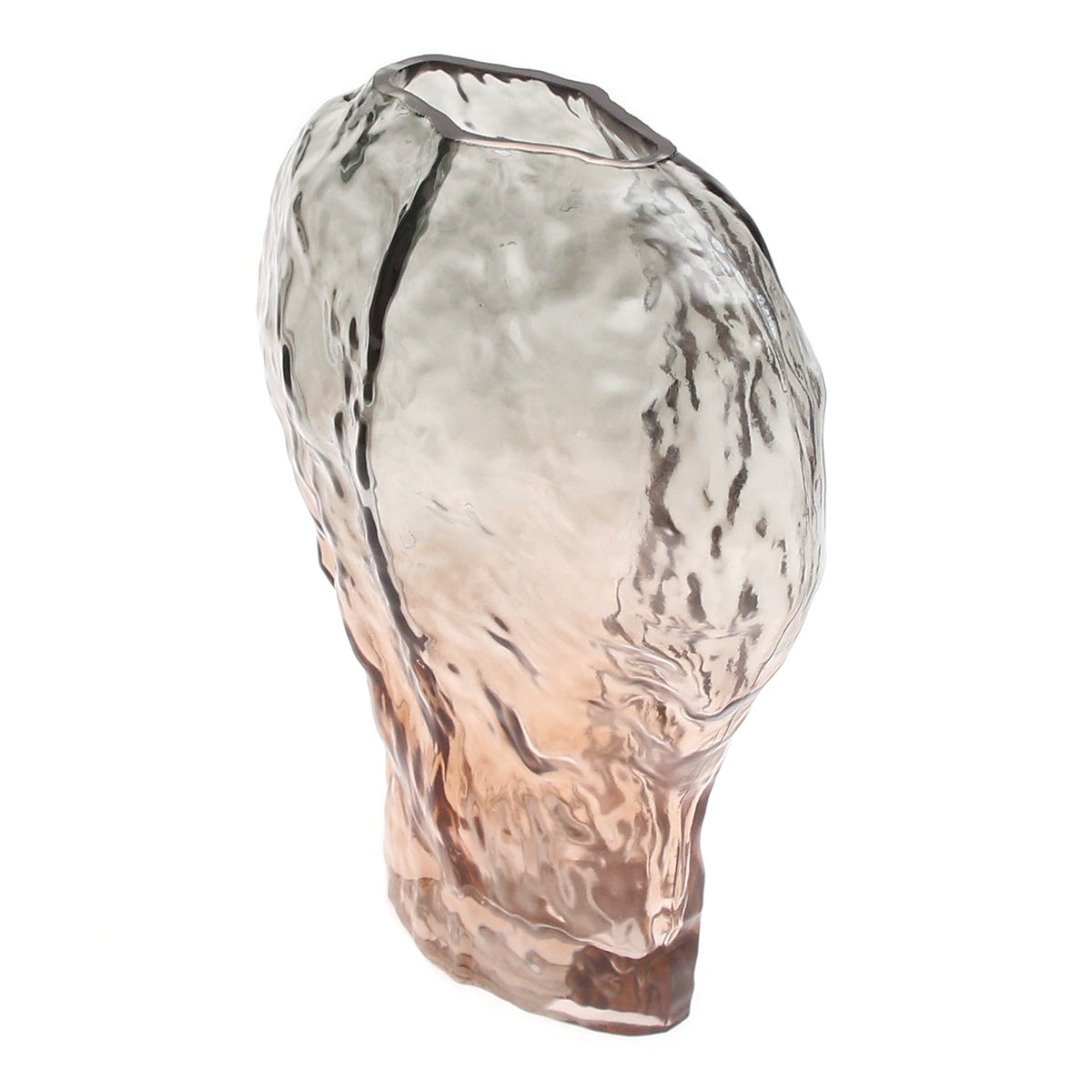 Grey & Peach Glass Vase | Modern Gradient Décor Pakistan | Stylish Home Accent - Habitt