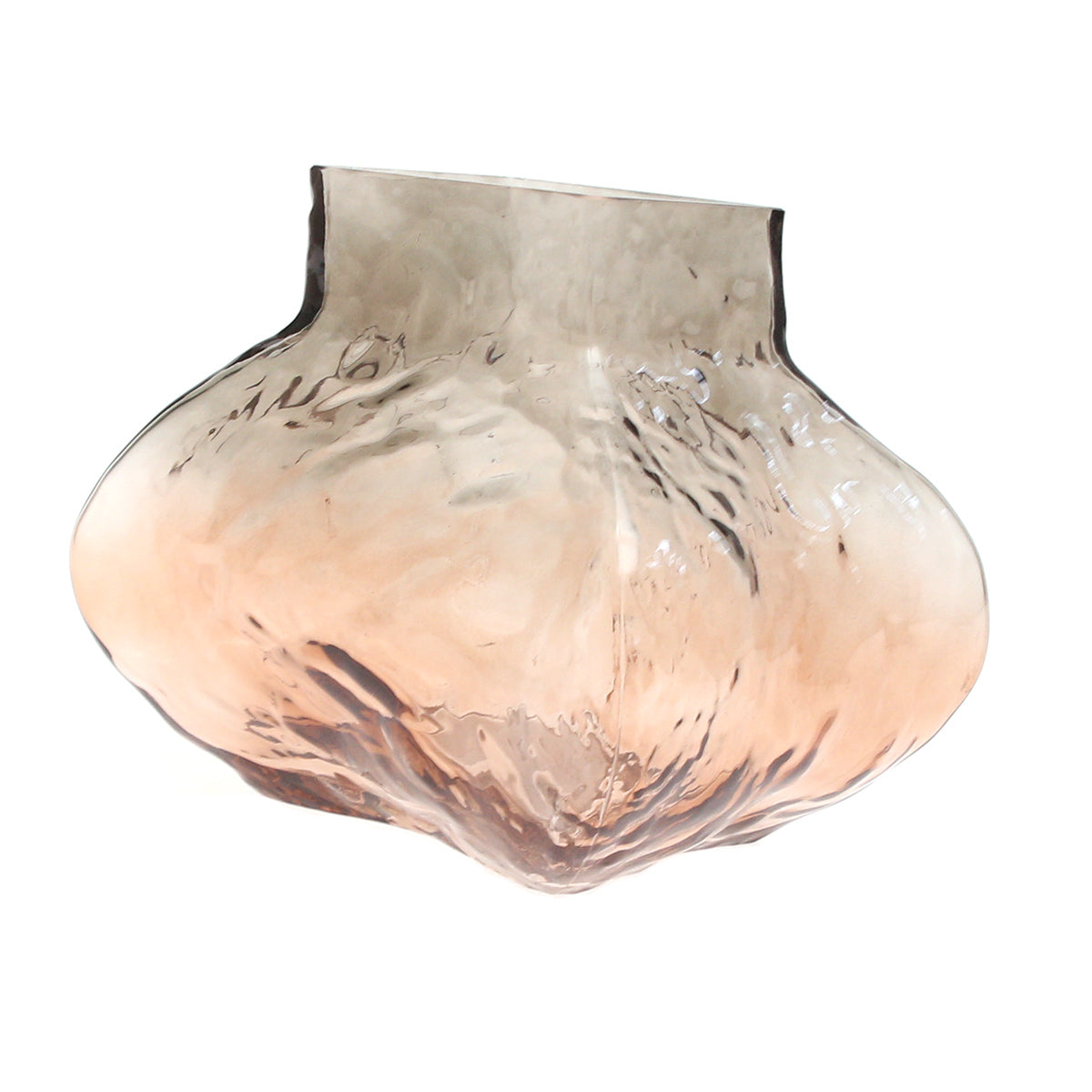 Grey & Peach Glass Vase | Modern Gradient Décor Pakistan | Stylish Table Accent - Habitt