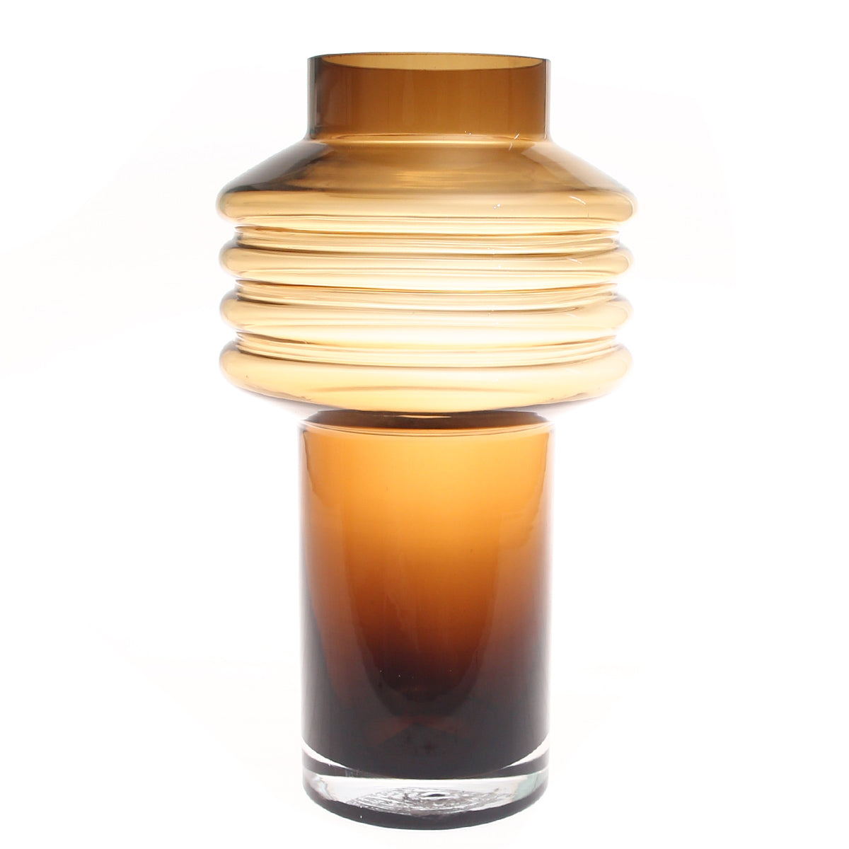Light & Dark Brown Glass Vase L | Modern Gradient Décor Pakistan | Stylish Large Accent - Habitt