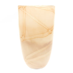 Marble Texture Glass Vase L | Modern Home Décor Pakistan | Elegant Large Accent - Habitt