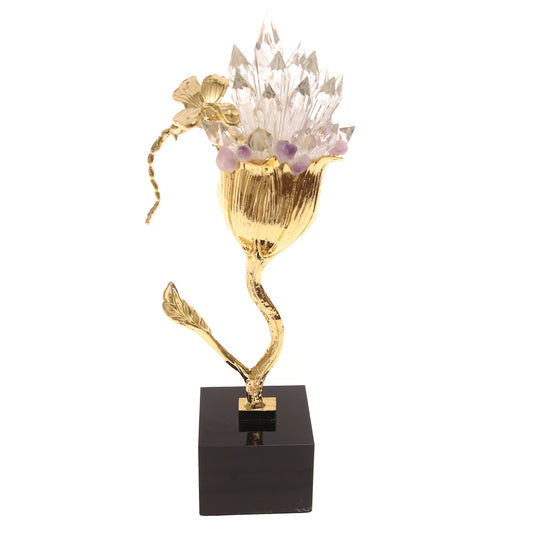 Luxury Console Piece | Gold Crystal Décor Pakistan | Premium Home Accent - Habitt