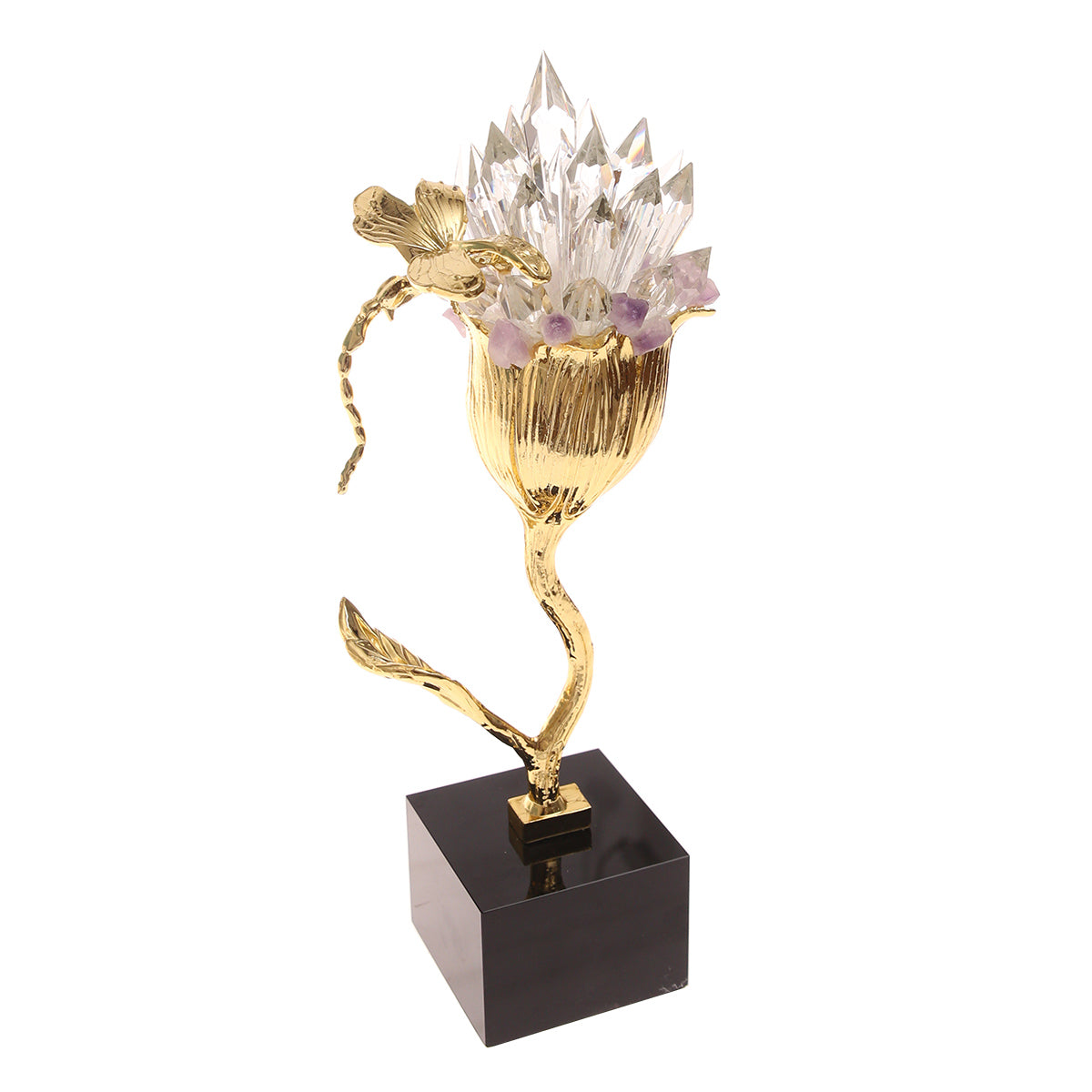 Luxury Console Piece | Gold Crystal Décor Pakistan | Premium Home Accent - Habitt