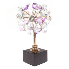 Crystal Flower Console Piece | Luxury Crystal Décor Pakistan | Elegant Table Showpiece - Habitt