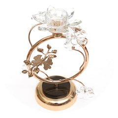 Decorative Gold Crystal Dinner Candle Holder | Luxury Table Décor Pakistan | Elegant Candle Stand - Habitt